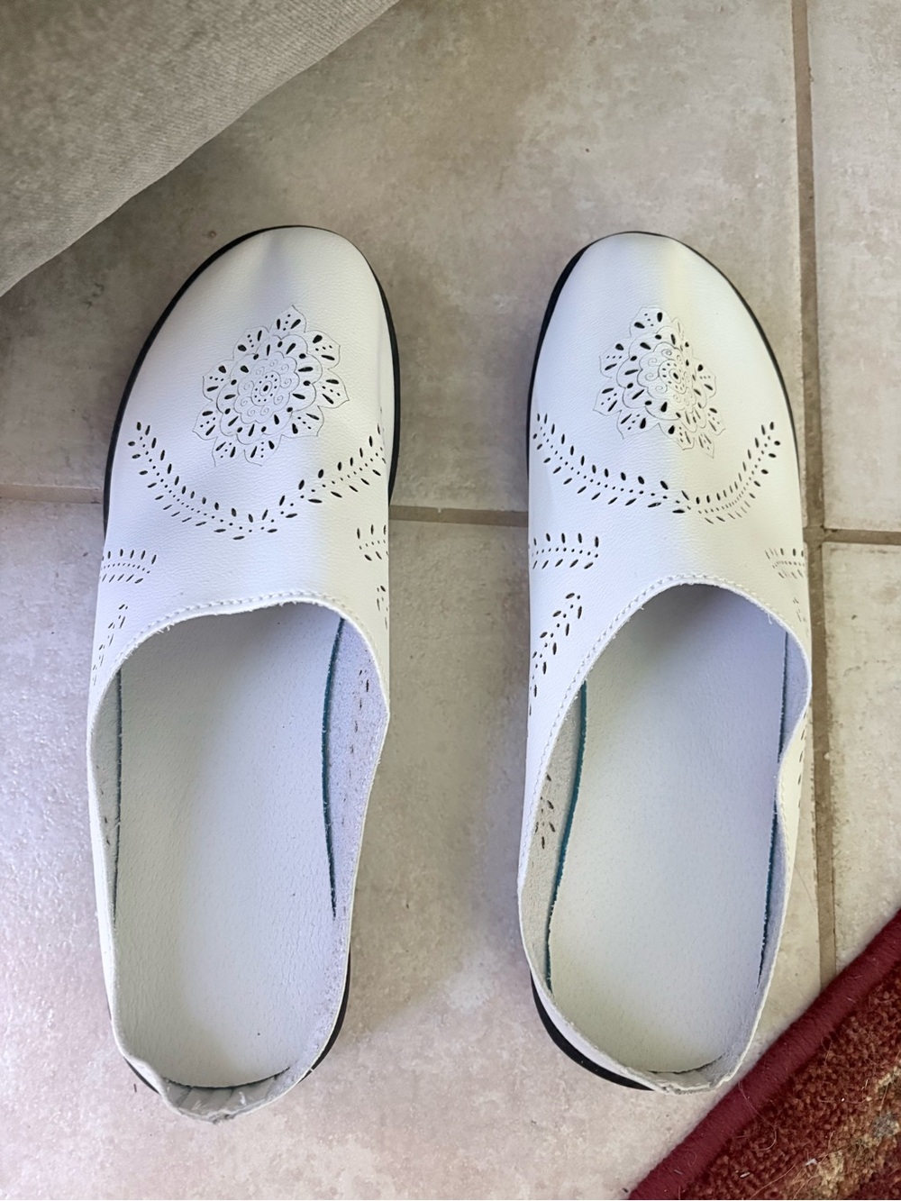 White Women's Slip-On Perforated Comfort Shoes